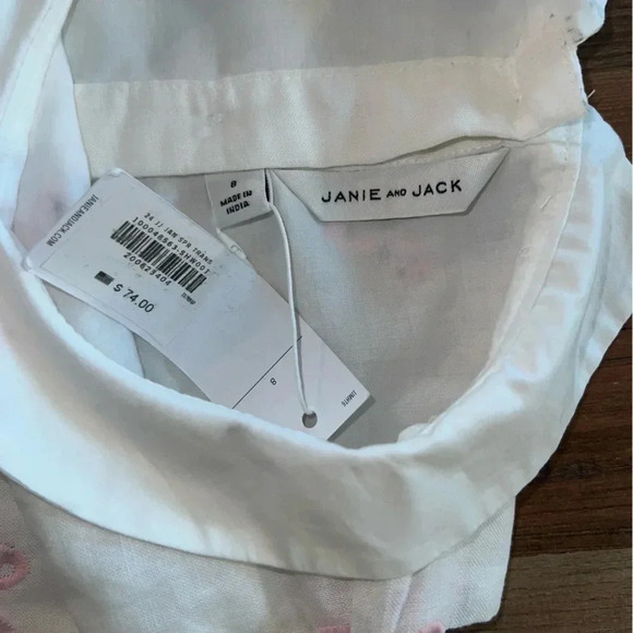 Janie and Jack Embroidered Flamingo Dress , White, Size 8 - Picture 8 of 11